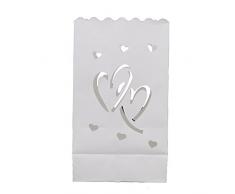 ULTNICE 10 Stücke Lichtertüten Kerzen Tüten mit Herz Dekolicht für Weihnachten Hochzeit