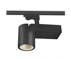 LED Schienen-Strahler NEWTRACK (schwarz) GU10/230V,schwenkbarer 3-Phasen-Strahler,Schienensystem,Stromschienenstrahler,Deckenstrahler mit eingebaute LED-Lampen 28W,Der Winkel der Lichtverteilung 24°