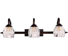 Panduo Tischlampe Badbeleuchtung über Spiegel-22 Dresser Makeup-Licht-3-Leuchten, Schmiedeeisen und Glas Lampshade Vanity-Licht, Wandleuchte