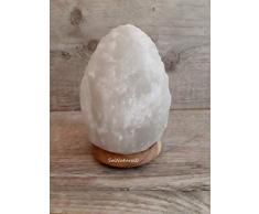 Weiß HALIT Salzlampe Salzleuchte Naturform Inklusive Salzlampenfassung CE E14+ Glühbirne 15 Watt (4-6 Kg)
