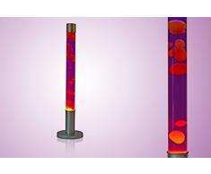 XXL Lavalampe mit großen 76cm in violett lila - rot / mit Kabelschalter / inklusive Leuchtmittel / Fuß in silber / tolle Optik dieser riesen Lavaleuchte