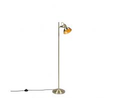 QAZQA Landhaus/Vintage/Rustikal Industrielle Stehlampe Gold/Messing/Messing 1-Licht - Tommy/Innenbeleuchtung/Wohnzimmerlampe/Schlafzimmer Stahl Länglich LED geeignet E14 Max. 1 x 40 Watt