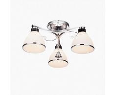 Deckenleuchten Deckenlampe Europäische Kristalldeckenlampe, moderne einfache Schlafzimmer Wohnzimmer Esszimmer Energie - Sparlampen LED Deckenleuchte Deckenbeleuchtung (Color : Silver)