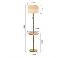 GJIF - Stehlampe Stehleuchte Innenbeleuchtung mit Trennwand Stehleuchte Antik - Zugschalter (E27) (Farbe : Wood-coloured flax lampshade)