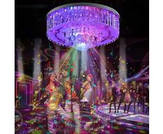 LED-Kristalldeckenleuchte Mit Bluetooth-Lautsprecher, Dimmbare LED-MusikDeckenlampe [Handy-App + 2,4 G Fernbedienung], Unterputz-Deckenleuchte Für Schlafzimmer/Wohnzimmer/Esszimmer