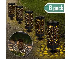 【6 Stück 】Solarleuchten Garten, Solar Gartenleuchte IP65 Wasserdichte, Solarlampen für Garten Solarleuchte Dekoration Licht für Außen Fahrstraßen Sicherheits Lichter Garten Patio Rasen