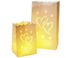 LUMINARIA 8550100 Lichtertüte Big Love - 8er Set, Windlicht, Zellstoff, Weiß