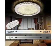 ETiME Kristall Deckenleuchte Dimmbar LED 24W Deckenlampe mit Fernbedienung Ø32cm Rund 2700K-6500K Wohnzimmer Schlafzimmer Esszimmer Lampe dimmbar (24W Ø32cm Dimmbar)
