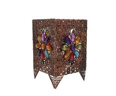 Zlw-shop Kristallsalzlampe Europäische kreative Tischlampe Schmiedeeisen Retro einfache dekorative Tischlampe Schlafzimmer Nachttischlampe Crystal Rock Meersalzlampe (Color : Push Button Switch)