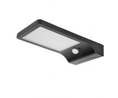Solar Zaunlicht mit PIR-Bewegungsmelder für Hof, Wandmontage Outdoor LED Nachtlampe mit 2 einstellbaren Modi für Garten, IP65 Wasserdichte Landschaftslaterne mit Downlight