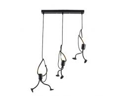 DJSC1 Kronleuchter Schmiedeeisen Retro Kreative Einfache Schlafzimmer Nachtgang Korridor 3 Verbundene Kleine Mann Kronleuchter, Ohne Lichtquelle