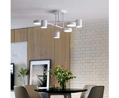 Modern LED Deckenleuchte Wohnzimmerlampe Deckenlampe Dimmbar Designer-Lampe Kreative Schwenkbar 360° Decken Leuchte Eisen Acryl Schirm Hängeleuchte Esszimmer Schlafzimmer Einfache Deko (Weiß)