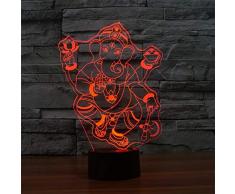 olwonow Ganesh LED RGB Touch Tischlampe für Freunde Dekor Geschenk Atmosphäre 3D Nachtlicht Lampara 7 Farben Touch Lampe Drop Shipping