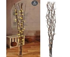 Lichterzweige mit 80 LEDs braun Beleuchtung Lichterkette Leuchtzweig Dekoration Lichter Zweig