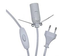 500 cm Kabel / Zuleitung für Salzlampen Salzlampe für Glühbirne mit Fassung E 14 weiß