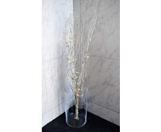 LED Lichterzweig 20 LEDs Warmweiß Dekozweig Lichterkette Zweige Beleuchtung Bambus Batterie 70cm Weiß