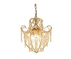 SL-63049,American Country Retro Kronleuchter,leichte Luxus Pendelleuchte mit Kristallanhänger,transparente Kristallhängelampe, Hängeleuchte für Wohnzimmer,Schlafzimmer,Hotel