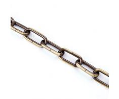 1m Lampenkette aus Messing Leuchtenkette Dekorative Zier-Kette für Kronleuchter Luster Lüster (antik, 60x49x6)