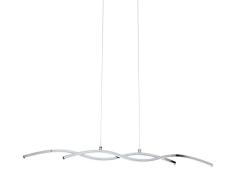 EGLO LED Pendellampe Lasana 2, 2 flammige Pendelleuchte, Hängeleuchte aus Alu, Stahl, Kunststoff, Farbe: chrom, weiß, L: 87 cm