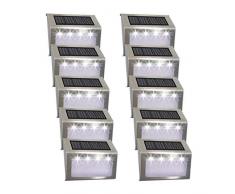 Solarleuchte Garten Solarlampen 4 LED Easternstar solar Beleuchtung Wandleuchte Aussenleuchten Wegeleuchte wasserdicht für außen Wand Terrasse Zaun Balkon Treppe Dachrinne mit Lichtsensor (10er Set)