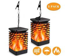 Kinglead Solarleuchte Flammenlicht Garten Flammen IP55 Gartenleuchten Solar Licht Solar Laterne Gartenlaternen Solarlaterne Flammenlampe