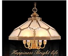 WEPAINTING Europäischer Messinganhänger Antiker Messingleuchter D55cm H42cm Weinlesekupferglas LED AC110V / 220V 100% garantiert Freies Shipping-D55cm_H43cm_4_16-20W