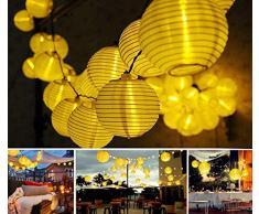 Dailyart Solar Lichterkette Auße 6.5M 30er LED IP65 Wasserdicht Solar Lichterkette Aussen Solar Lichterkette Lampion Außen Beleuchtung für Garten, Hochzeit, Fest Deko (Warmweiß) [Energieklasse A+++]