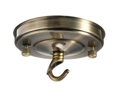 LQCN Retro Vintage Deckenhaken Runder Plattenhalter Kronleuchter Lampe Lichthalter Edison Leuchte Kronleuchter, Antik Messing
