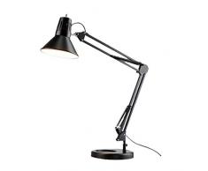 Jixi Tischlampe Schreibtischlampe LED Augenschutz Schmiedeeisen Tischlampe 3 Farbmodus Schwinge Klapp Lesen Nachttischlampe Office Home Work Light Nachttischlampe (Color : Black)