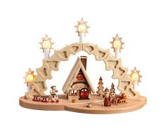 Rudolphs Schatzkiste Schwibbogen unbestückt elektrisch HxLxB 29x40x6cm NEU Lichterbogen Fensterbogen Spitzbogen Erzgebirge Seiffen Weihnachten Beleuchtung Fensterschmuck Bogen Fensterbeleuchtung