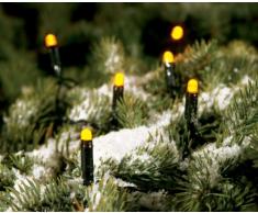 Konstsmide 3060-000OD Microlight Lichterkette / für Außen (IP44) / 24V Außentrafo / 40 gelbe Dioden / schwarzes Kabel