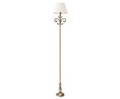 Premium Stehleuchte aus Messing bronziert Jugendstil E14 bis 40W 230V Stoff gewebt Wohnzimmer Lampe Leuchte Beleuchtung Bodenleuchte Bodenlampe