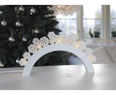 Star LED-LeuchtbogenSnowfall, 5 warmweiß LED, Material Holz, Vierfarb-Karton, 38 x 26 cm, weiß/gold 658-10