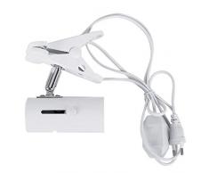 TOOGOO Nw-02 Reptilien Licht mit Clamp Ceramic Waermeerzeuger Support Bulb Infrarot-Lampe (EU-Stecker) - Weiss