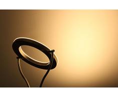 TRANGO® TG1515 modernes Design LED Stehleuchte Nickel Matt m. stufenlosem TOUCH-DIMMER Fluter in rund Mutter & Kind - Kopf schwenk- und drehbar, 1800 Lumen & 350 Lumen, 3000 K warm-weiß