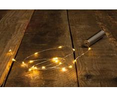 Rayher 69180000 LED-Mini-Lichterkette mit Draht, für den Innenbereich, flexibel, biegsam, batteriebetrieben, Länge 106,8 cm, 20 LED-Lämpchen, warmweißes Licht, ohne Batterie