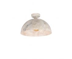QAZQA Landhaus/Vintage/Rustikal Taupe industrielle Deckenleuchte/Deckenlampe/Lampe/Leuchte 35 cm - Magna. Klassisch/Innenbeleuchtung/Wohnzimmerlampe/Schlafzimmer/Küche Stahl Rund LED