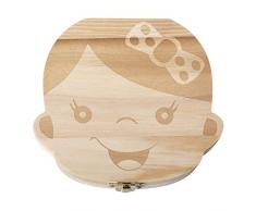 Laat Zahndose Holz Erinnerungsschachtel personalisierbar, für Organisator von Schwibbogen für Babys Kofferraum, anpassen Box Zähne personalisierbar, für Jungen und Mädchen – Englisch