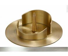 Wiedemann 2X Messingleuchter rund mit Schaft und Dorn vernickelt matt gebürstet 25/90mm (Silber)