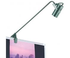 LED-Displaystrahler Bildleuchte Tommy silber 45.0cm mit Schraublkemme MR16