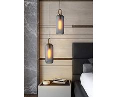 Nordic Pendelleuchte/Licht Postmoderne Schmiedeeisen Glaskugel Kronleuchter Matt für Esszimmer/Arbeitszimmer/Schlafzimmer/Nachttisch/Durchgang, Matt-Zylinder-Klein