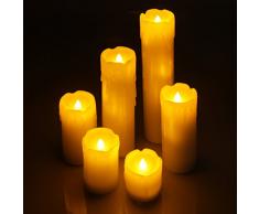 55047-6 LED STUMPENKERZEN ECHTWACHSKERZEN WACHSKERZEN STUMPEN - KERZE IN WEISS (ohne Duft)