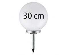 Grafner® Solarkugel Ø30 cm | LED | mit Erdspieß | Wegleuchte Gartenlampe Kugelleuchte LED-Leuchte Gartenleuchte Solar Kugel