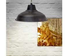 Relaxdays Industrie Deckenlampe / Deckenleuchte schwarz - Fabrik-Lampe Industrielampe im Vintage Retro Look fürs Loft - Messing-Lampe & Holz, Fassung E 27, höhenverstellbar