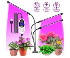 Aerb Pflanzenlampe,Pflanzenlicht Led Pflanzenlampe Wachstumslampe 3 Beleuchtungsmodi 6 Lichtstärken für Zimmerpflanzen Überwinterung