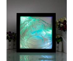 GQNLY Papier des Schatten-3D, das Papierlicht schnitzt, Nachtlicht-Hohle Rotwild-LED-Energiesparlampe des Farbänderungs-LED für Hauptkinderliebhaber-Geschenke