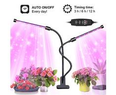 Pflanzenlampe, solawill 18W 36LED Grow Lampe Pflanzenlicht 3 Timer 3/9/12H Dimmbar 9 Lichtstärken 360 Grad einstellbar Vollesspektrum Wachstumslampe für Zimmerpflanzen Gartenarbeit Gewächshaus