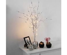 LED-Zweige Silber glitzernd, 10 LED, Höhe 76cm, batteriebetrieben - Lichterzweige Lichterdekoration Stimmungslicht Stimmungsleuchte