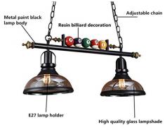 Kronleuchter Vintage Industrie, COCOL Farm Loft Stil antiken Schmiedeeisen Pendelleuchte Persönlichkeit kreative Harz Billard Pendellampe Bar Café Restaurant Bar hängenden Licht (Color : Doppelkopf)