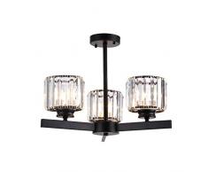 SB-63421-3,Amerikanischer moderner heller Luxuskronleuchter,3 transparente Kristallhängelampe, schmiedeeiserne Pendelleuchte, Hängeleuchte für Wohnzimmer,Bar,Café.